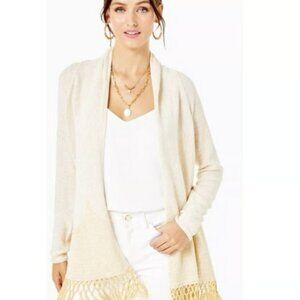 Lilly Pulitzer Tatum Long Fringe Hem Cardigan Sweater S
